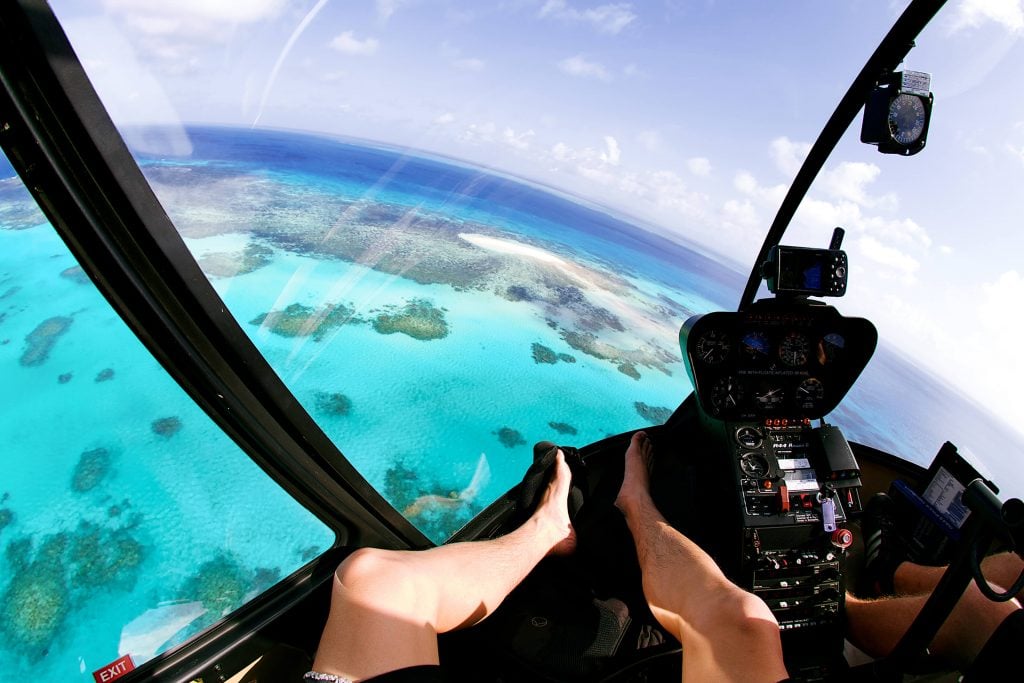 Scenic helicopter flight over the Great Barrier Reef