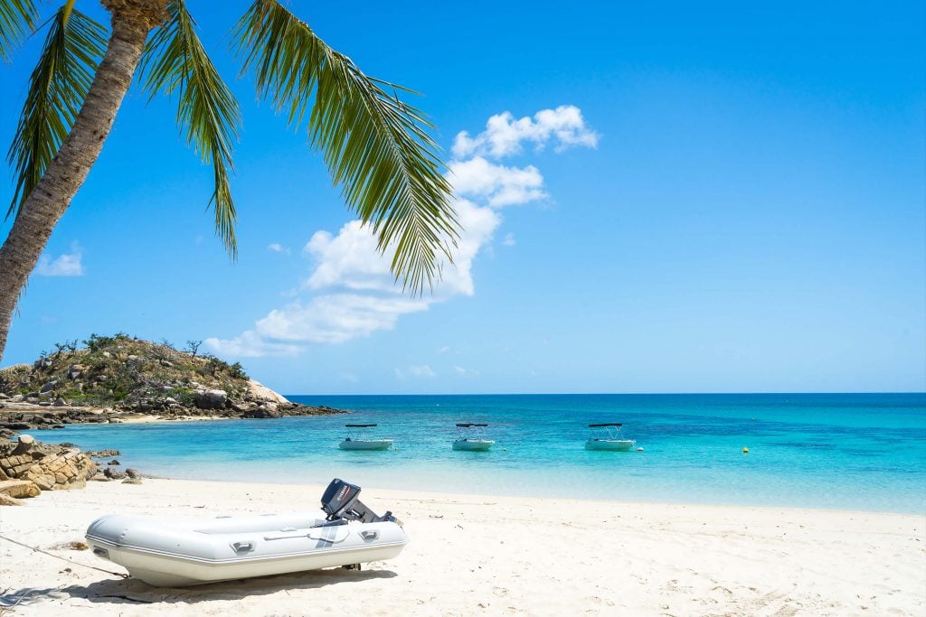 Dinghies at Lizard Island