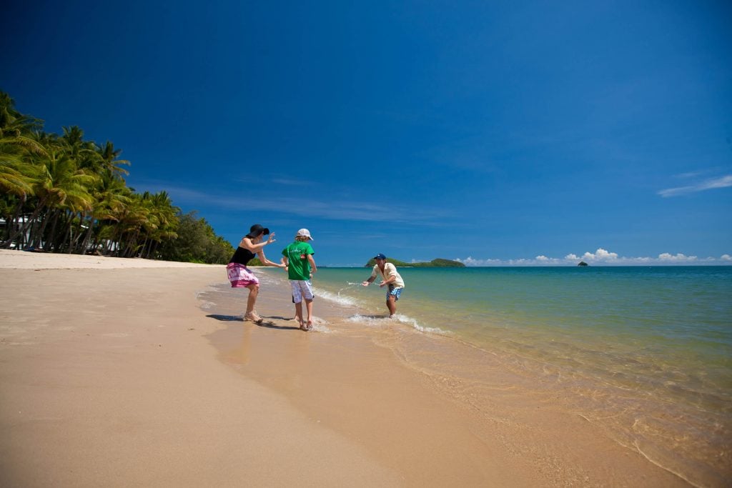 Playing on the beach