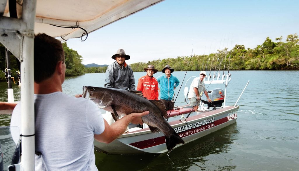 barramundi fishing on river