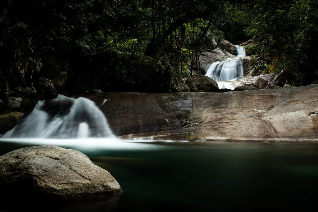 Tiered waterfall at josephine falls