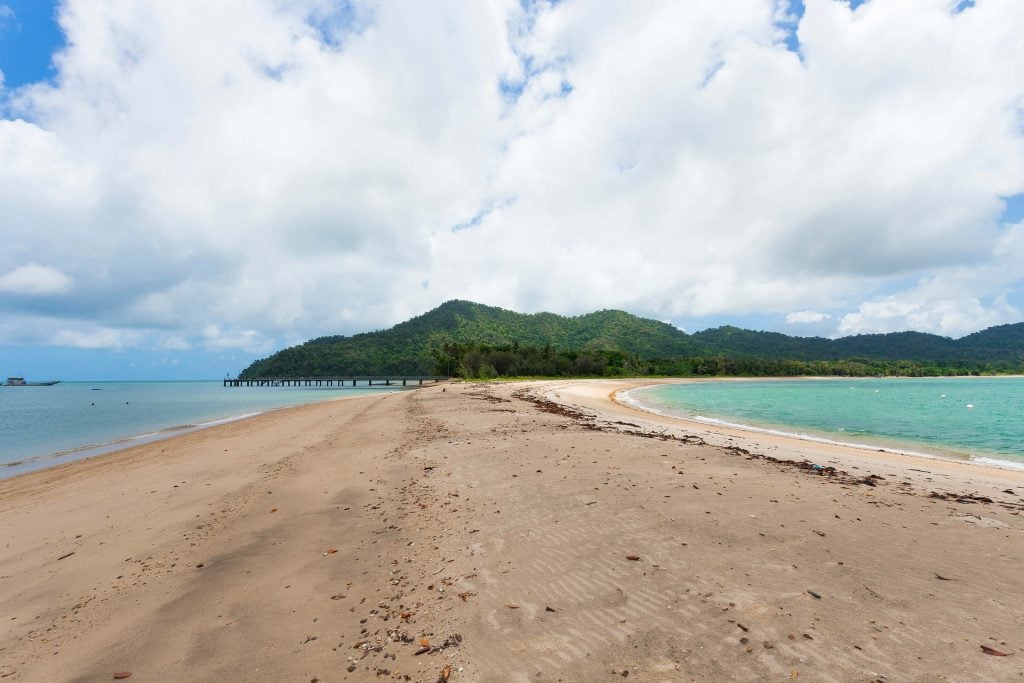 Brammo Bay and Pallon Beach meet at Dunk Island's spit