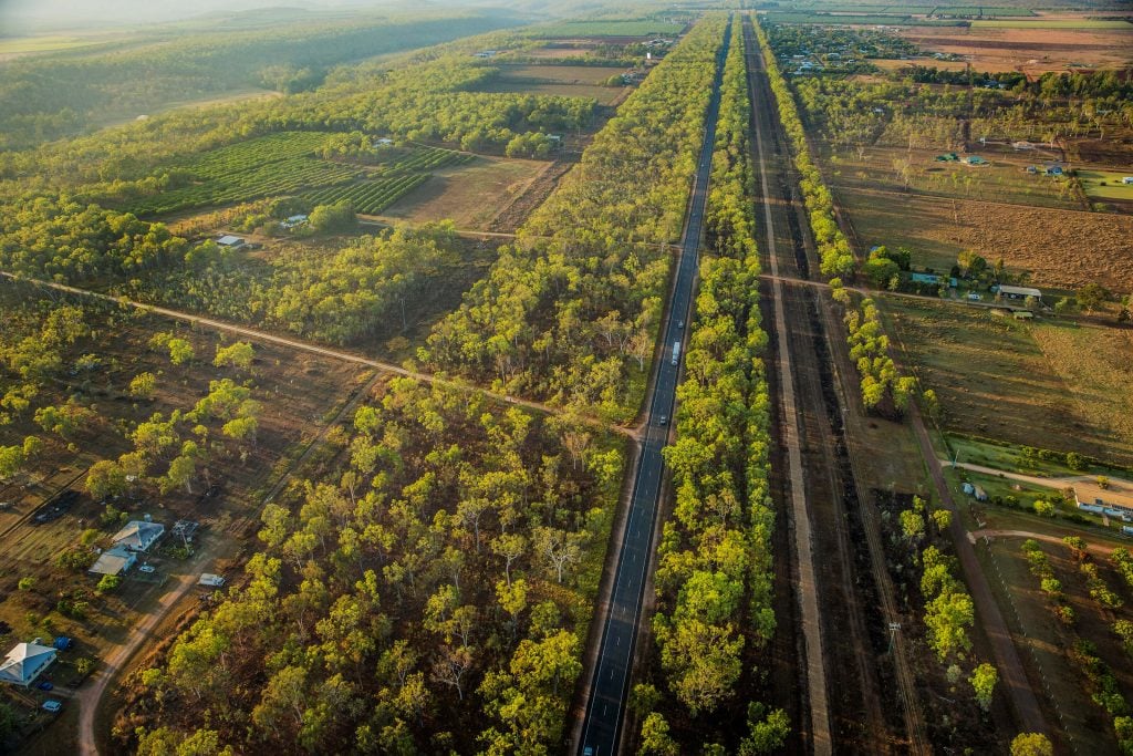 aerial view from hot air balloon