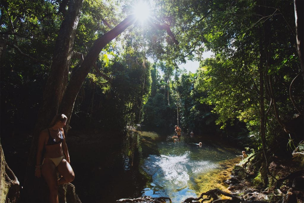 Swinging at Masons Swimming Hole