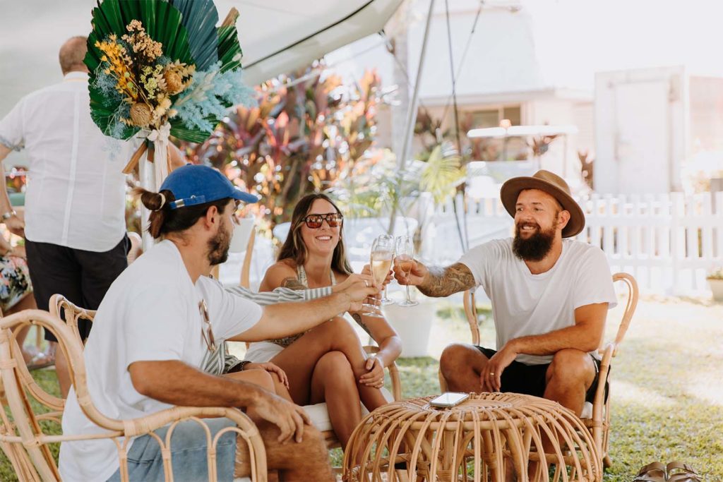 friends cheersing at Taste port douglas