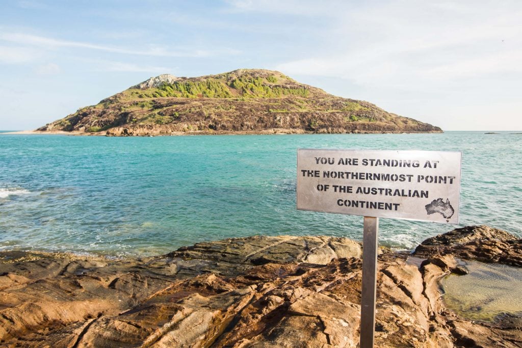 Tip of Cape York Peninsula sign