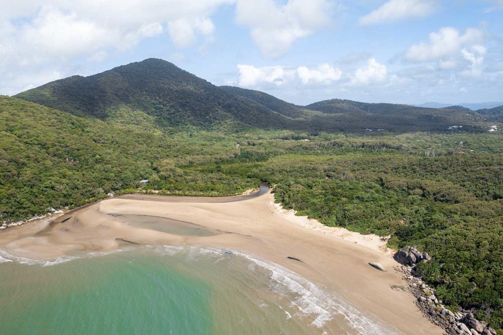 aerial image of finch bay cooktown