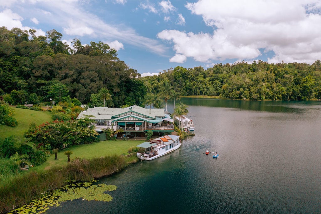 aerial image of lake barrine