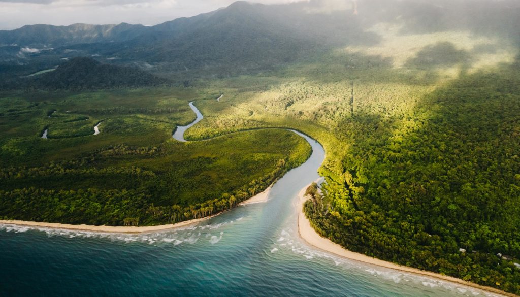 aerial of daintree cape tribulation