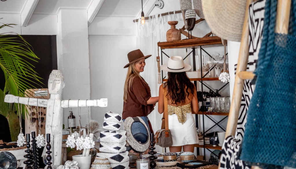 two women shopping in a boutique in Port Douglas