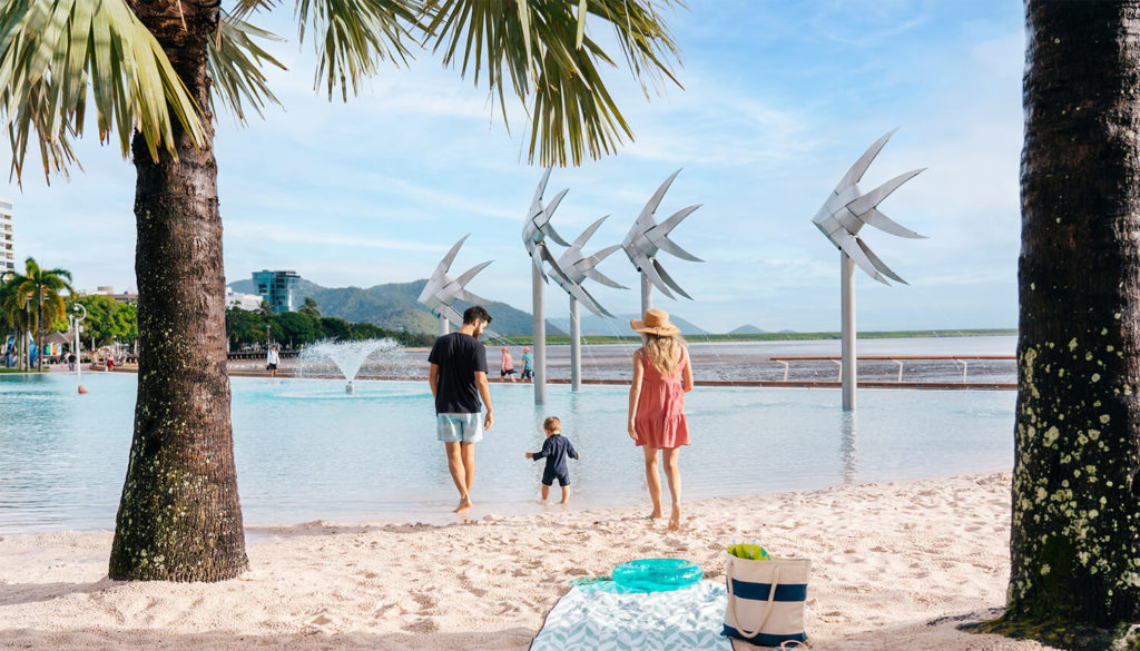 Family at Cairns Esplanade Lagoon