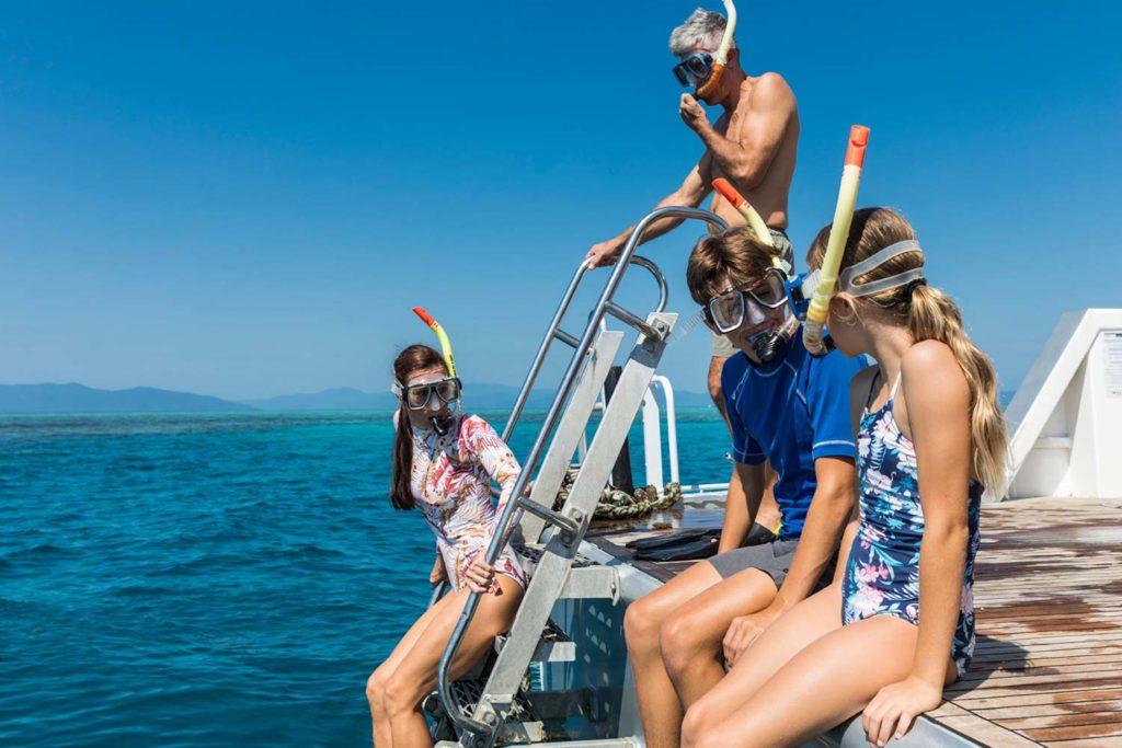 family on the great barrier reef