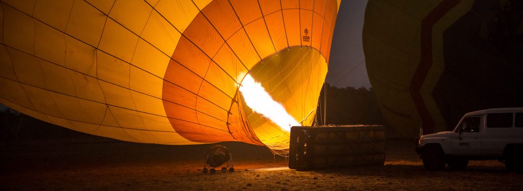 Hot air balloon at dawn