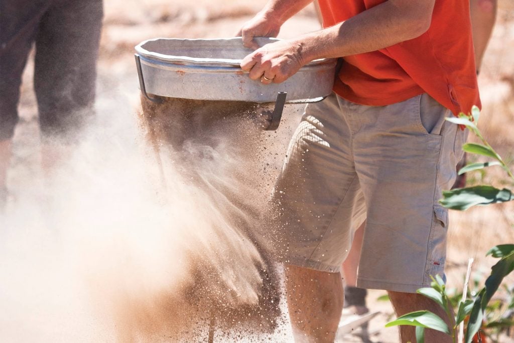 Gold panning at Mount Surprise