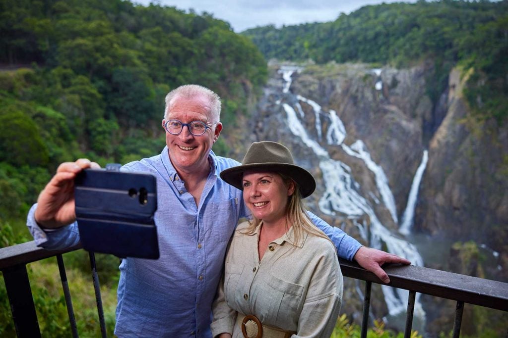 people taking selfies at barron falls