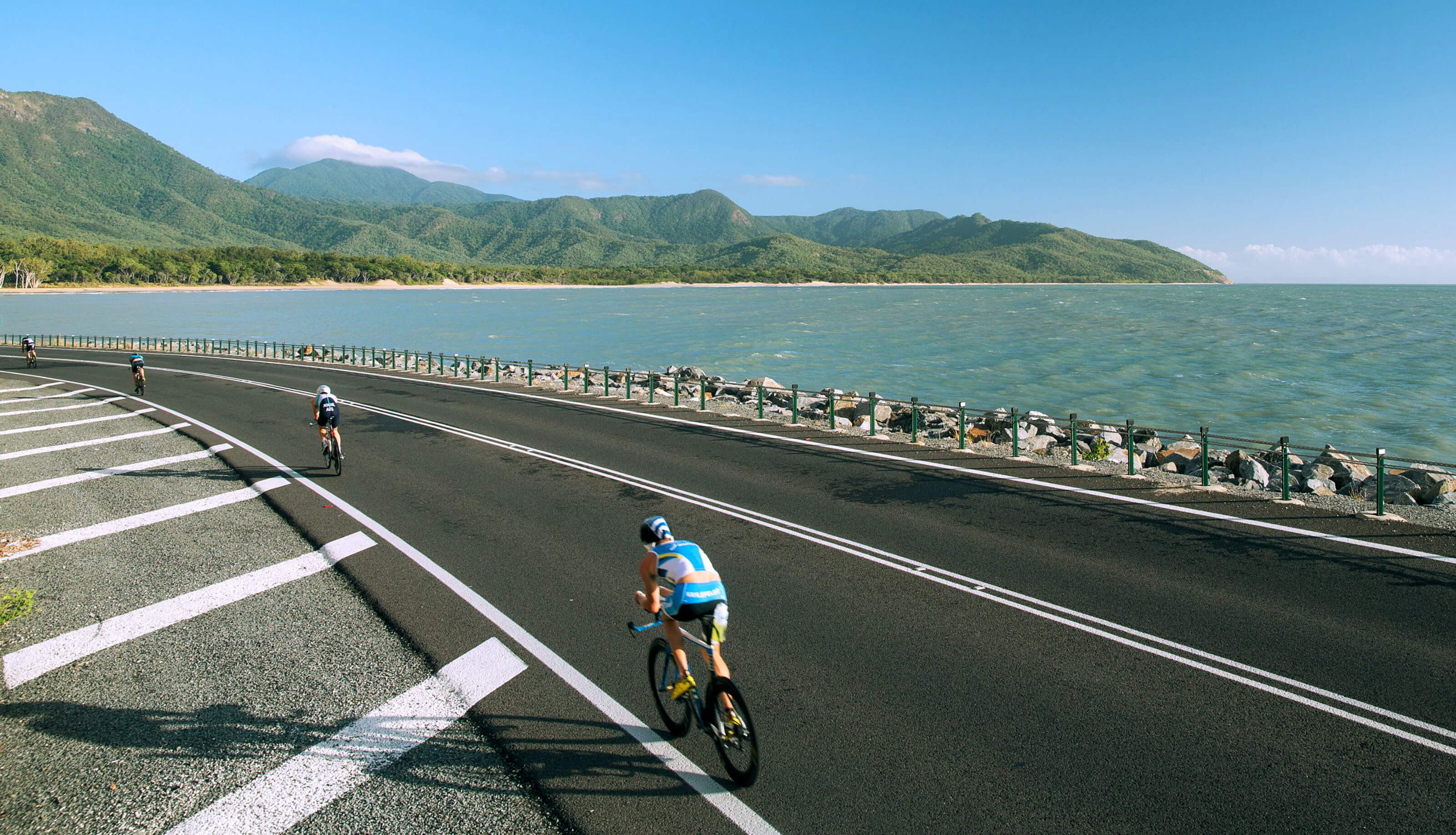 Cycling on Captain Cook HWY in Cairns Ironman