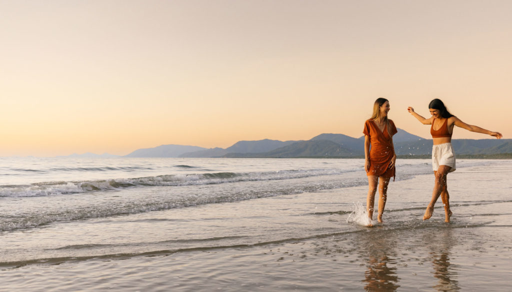 two women on four mile beach port douglas